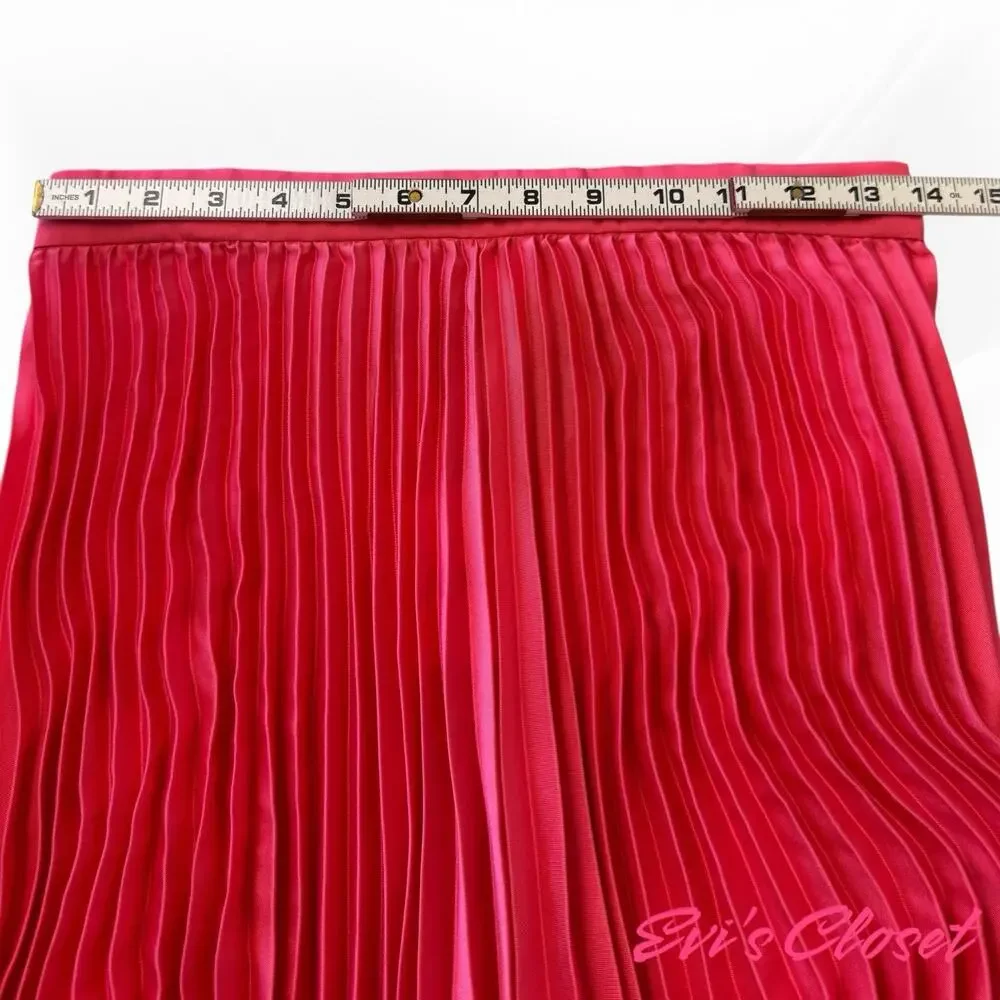 J.Crew Factory Women’s Pleated Petite Midi Skirt Guava Size PM NWT
